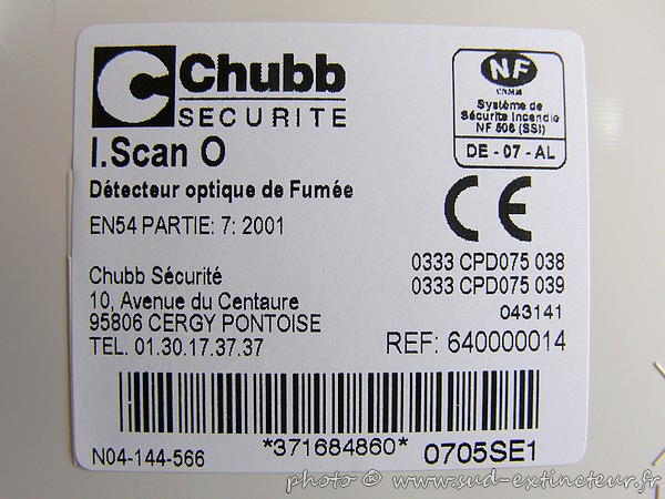 CHUBB I Scan O d�tecteur optique de fum�e adressable